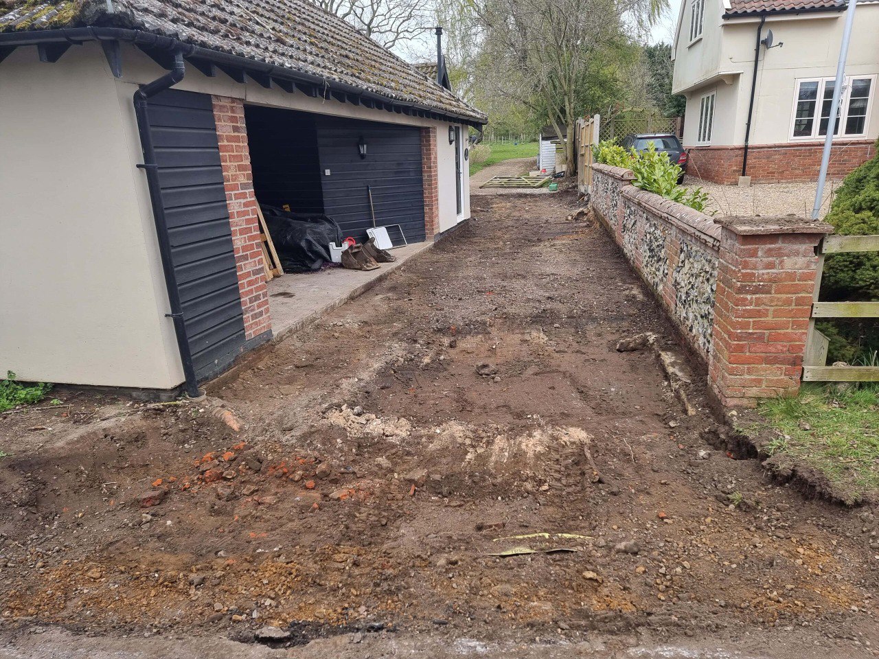 This is a tarmac driveway that is in the process of being dug out and installed by Royston Driveways